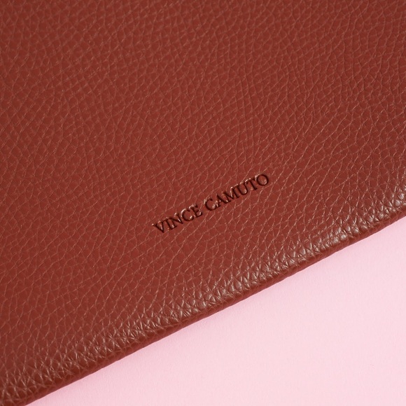 NWT VINCE CAMUTO DARK RUM LEATHER LUCK TOTE - Picture 5 of 8